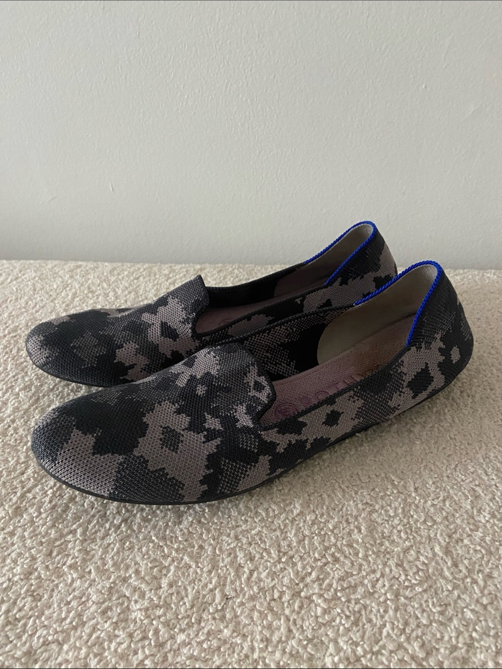 Rothy’s RETIRED Grey Botanicamo Loafers Round toe knit flats size 9